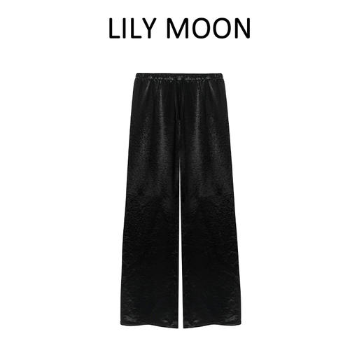 【100%醋酸】LILY MOON夏季冰凌皱全醋酸极简抽绳阔腿裤气质肌理感 商品图1