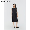 NEELLY纳俪商场同款桑蚕丝圆领无袖简约连衣裙女系带收腰显瘦裙子N24045Y01108 商品缩略图0