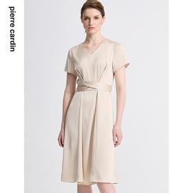 皮尔卡丹女装夏季新款通勤纯色职业修身连衣裙C42DS18M1
