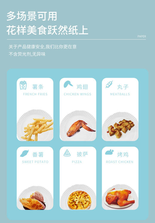 空气炸锅专用纸   纸垫食品级吸油纸垫纸烘焙家用食物隔硅油纸纸盘烤3.188 商品图1