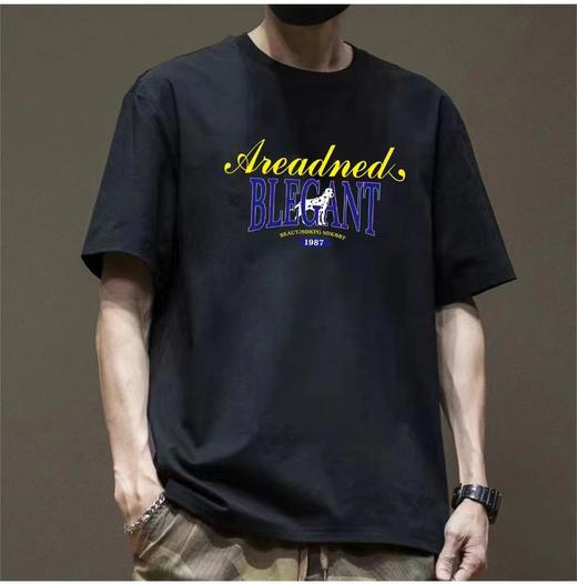 【限时价】喜出100%棉- 黄蓝警觉犬 印花情侣T恤 商品图0