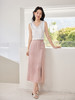 【专属特价】熙世界粉色新中式半身裙夏季2025新款国风提花开叉直筒包臀长裙 商品缩略图2