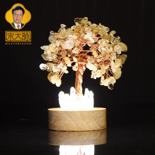 宋韶光大师 新款 紫水晶 黄水晶 发光树原石摆件商务礼品 商品图1
