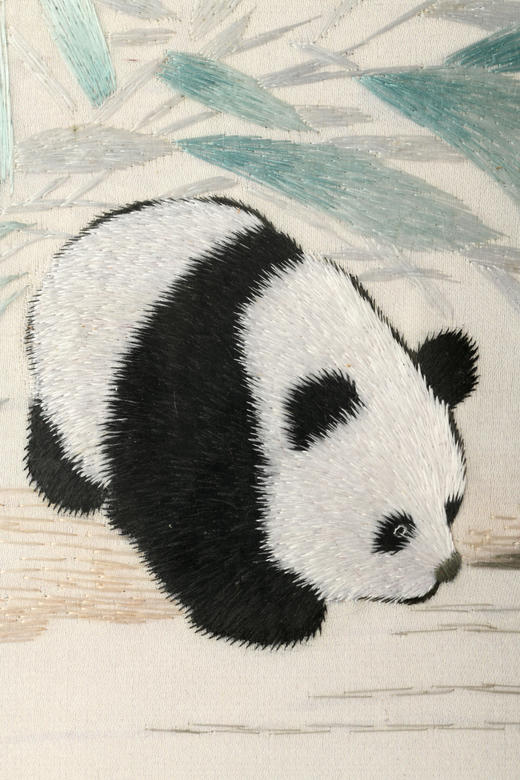 蜀绣单面绣-熊猫戏水 商品图4