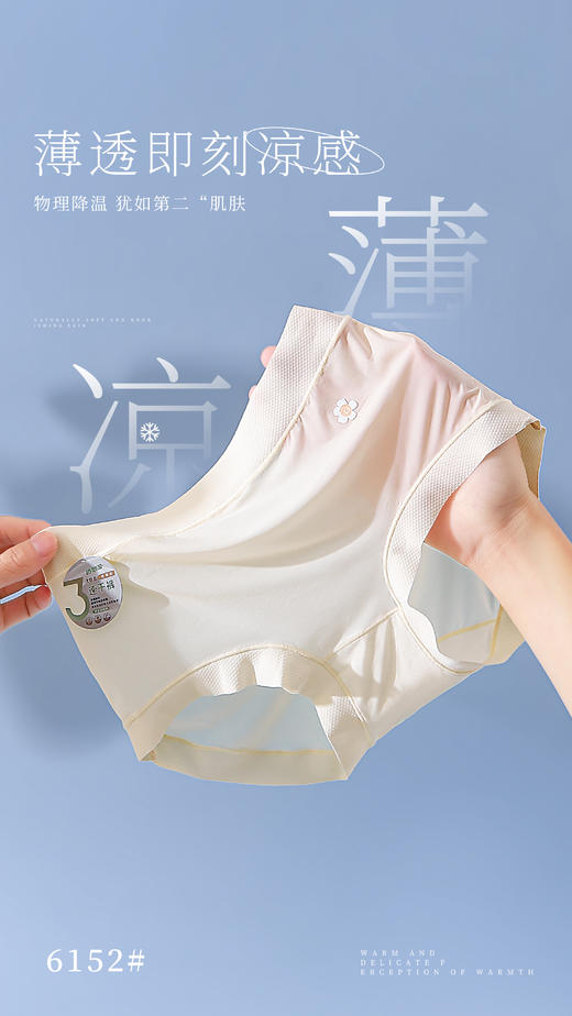 【三条盒装】夏日爆款冰丝女士内裤蕾丝内裤舒适透气6152/6157/6179/6159/6151 商品图1