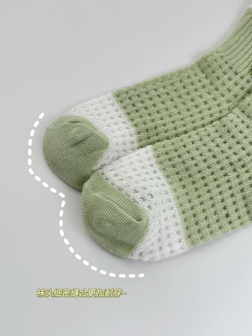 【家居百货】惊爆价9.9元5双！全网超级火爆！精梳棉网眼袜！【春夏薄荷曼波色系儿童网眼袜】会呼吸的网眼袜！含棉量高达65%！ 商品图5