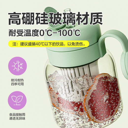 乐扣乐扣（LOCK&LOCK）玻璃吸管杯带把手泡茶杯玻璃大容量LLG980 商品图2