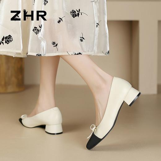 ZHR则则浅口单鞋女2024新款百搭小香风鞋子一脚蹬懒人鞋时尚女鞋 商品图4