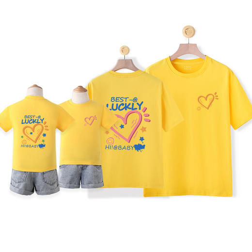 【新潮百搭亲子装！重磅220g】2024新品亲子装 家庭装一家四口夏季纯棉t恤短袖韩版母女宽松撞色 商品图11
