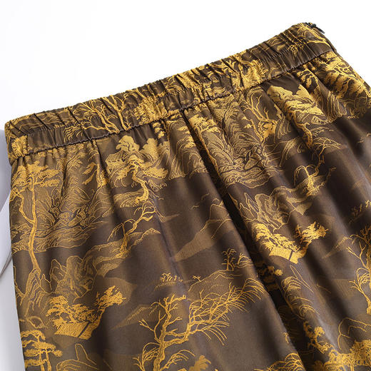 新中式印花修身包臀，一步裙后腰松紧优雅气质半身裙MYX-73112 商品图3