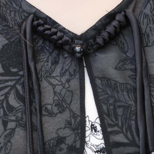 时尚假两件连衣裙，印花短袖拼时尚高腰A字裙QYM- LRX-JF2436-Y 商品图3