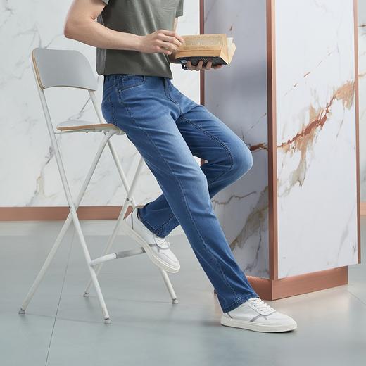 【高端系列】柒牌裤子牛仔裤男2024夏季薄款含宾霸铜氨丝直筒长裤	126H71250 商品图3