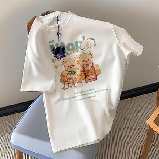 【69.9/任选2件】港风新款重磅纯棉质感短袖t恤女，夏季复古高级感别致漂亮情侣上衣-QQ 商品图8