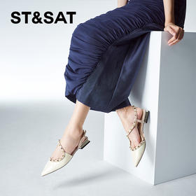 星期六时尚蛇纹铆钉中后空单鞋SSC1114075