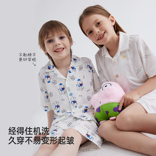 fx-【冰感坑条家居服 轻盈速干】儿童趣味家居服套装 PXTZ2401 商品图3