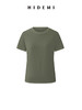 HIDEMI 极简小圆领水洗棉针织自然透气感短款短袖t恤 军绿色/黑色/白色/燕麦色 商品缩略图10