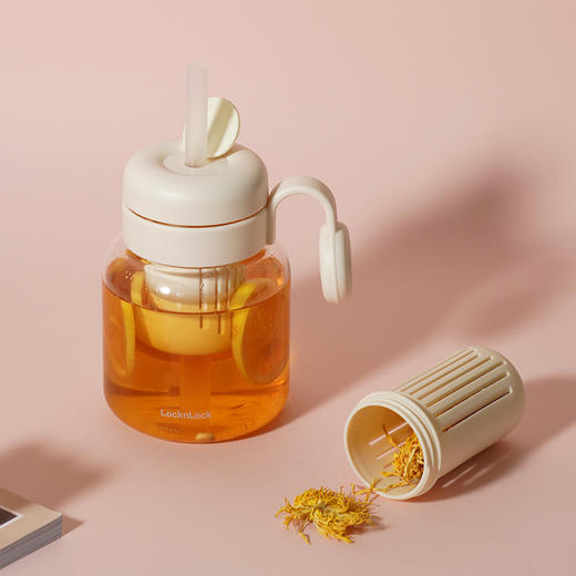 乐扣乐扣（LOCK&LOCK）玻璃吸管杯带把手泡茶杯玻璃大容量LLG980 商品图7