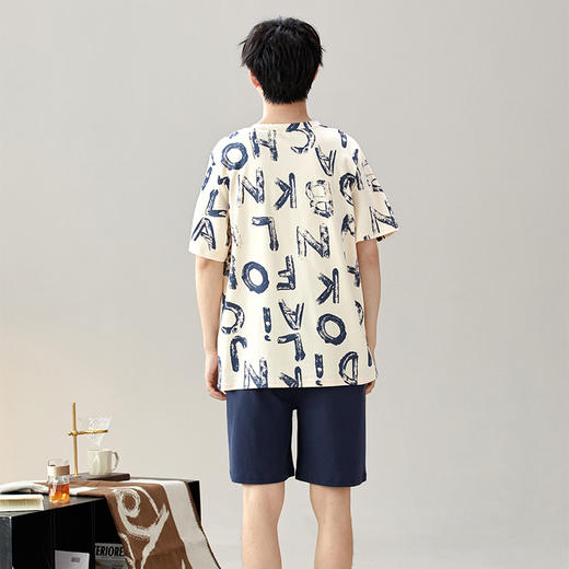 慢醒印花休闲男款家居服-短款 商品图1