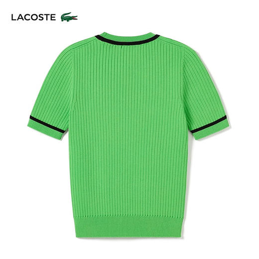 【海南专供价】Lacoste法国鳄鱼女装新款短袖时尚舒适百搭针织衫AF6946-10 商品图1