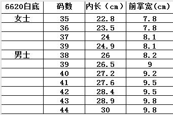 6620白色男士女士鞋底 商品图6