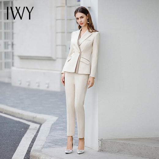 IWY/米白色西装套装女新款长袖职业装气质酒店商务接待工作服正装CP1966 商品图4