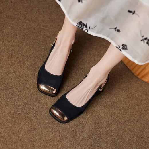 【预售5天】复古玛丽珍鞋，方头粗低跟舒适浅口包头凉鞋YX&A1270 商品图4