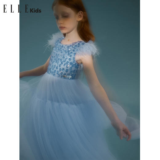 ELLEkids童装 珠片羽毛定制连衣裙 商品图2