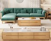 实木布艺沙发1186#原木色+绿色面料（齐） 商品缩略图0