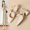 ZHR则则包头凉鞋2024新款时尚浅口单凉鞋网红ins百搭粗跟凉鞋软底 商品缩略图0