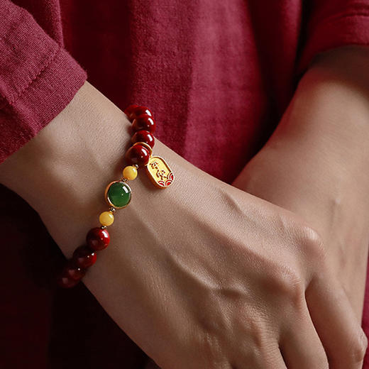 【经典】平安健康蜜蜡紫金砂手串8mm 颗颗精选 时尚大气 商品图1