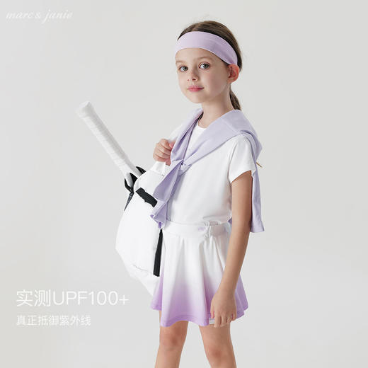 [凉感防晒]马克珍妮女童休闲运动短袖T恤儿童上衣夏装新款240329 商品图1