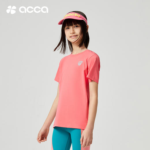 acca24春夏男女童印花运动速干短袖吸湿排汗休闲透气跑步上衣T恤 商品图0