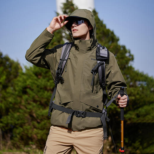 拓路者冲锋衣男秋冬户外登山外套单壳腋下拉链版本 商品图5