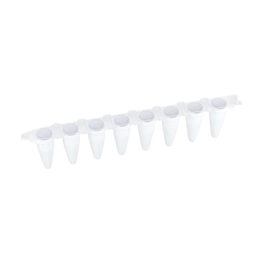 0.1 ml White 8-Tube PCR Strips (with Caps)（0.1 ml白色PCR 8联管（含平盖）） 商品图1