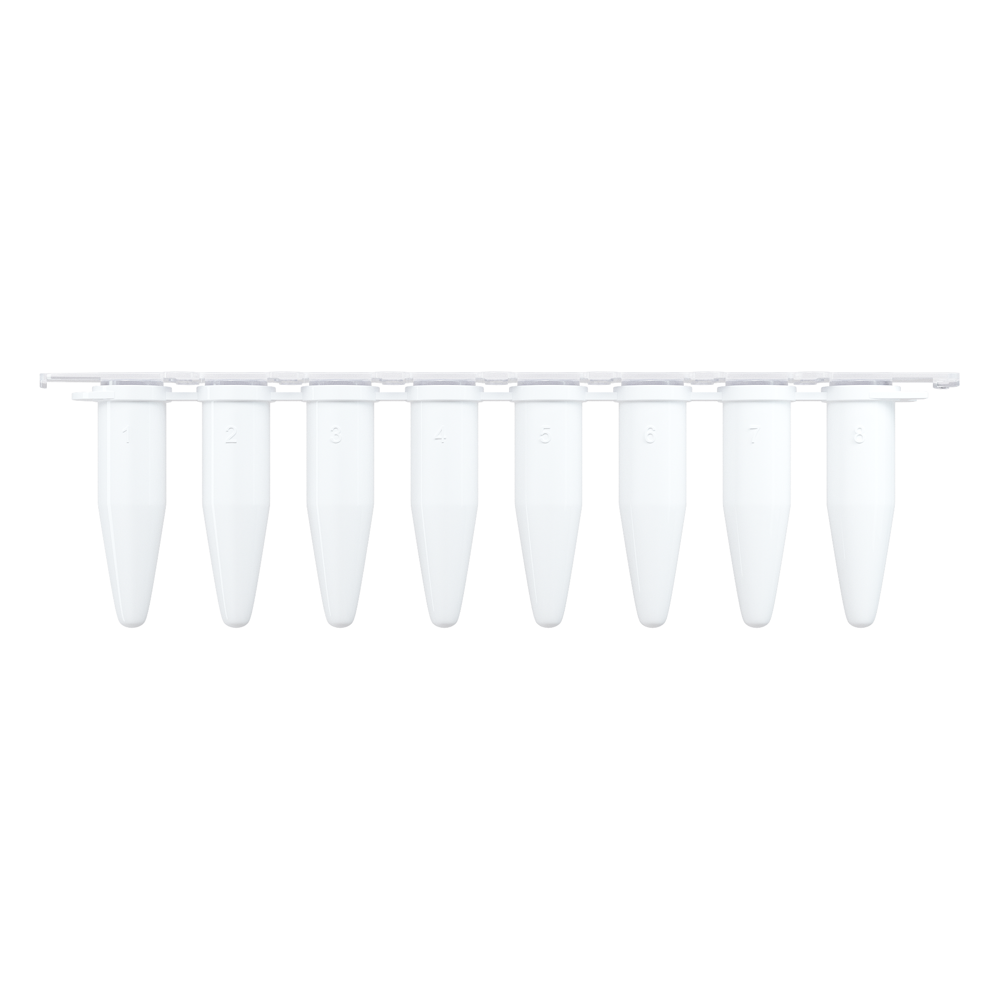 0.2 ml White 8-Tube PCR Strips (with Caps)（0.2 ml白色PCR 8联管（含平盖））