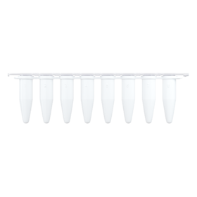 0.2 ml White 8-Tube PCR Strips (with Caps)（0.2 ml白色PCR 8联管（含平盖））