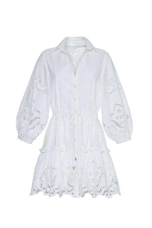 Cara Cara  - Robin Dress-White - Embroidered Eyelet White - 连身裙 - 白色 商品图0