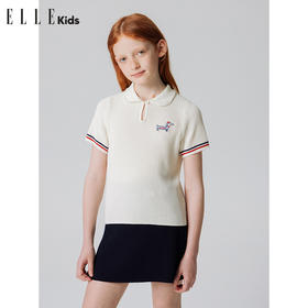 ELLEKIDS 童装 法式莱赛尔polo针织小衫针织半裙