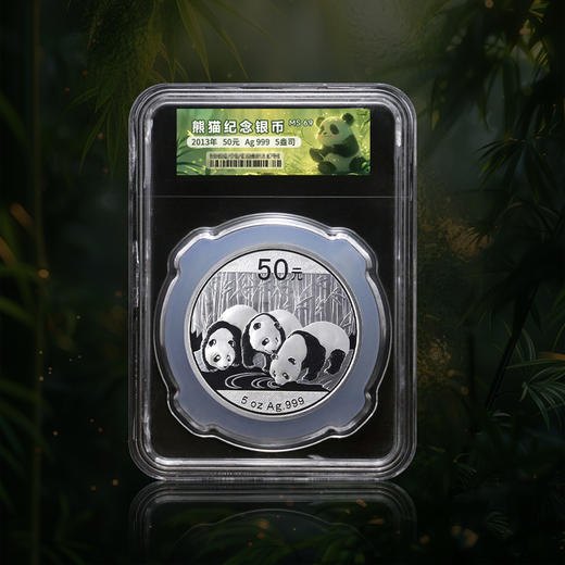 【熊猫币】2013年熊猫5盎司纪念银币·封装评级版 商品图1