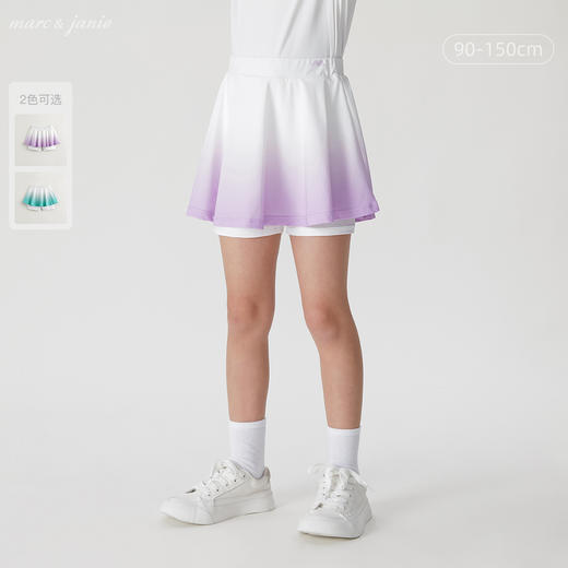 【凉感防晒】马克珍妮女童渐变运动短裙半身裙儿童裙子夏装240332 商品图0