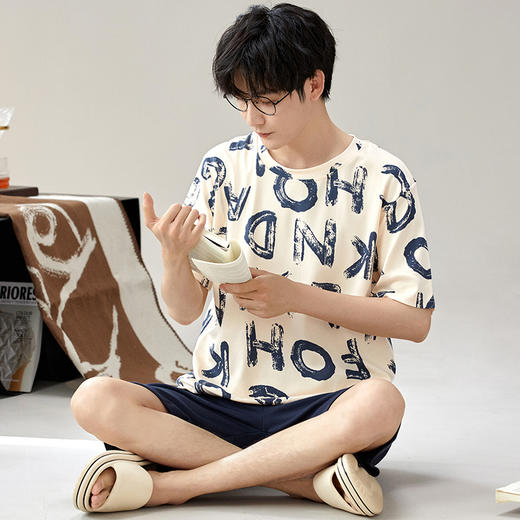 慢醒印花休闲男款家居服-短款 商品图6