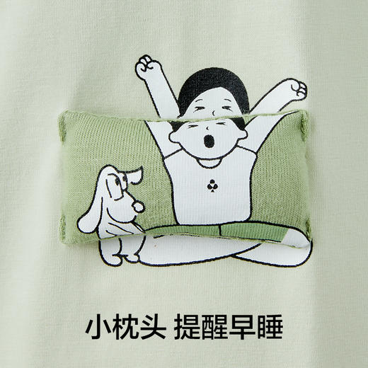 有棵树2024年新款植物停螨衣纯棉带胸垫女士家居短袖套装-PJ1016 商品图4