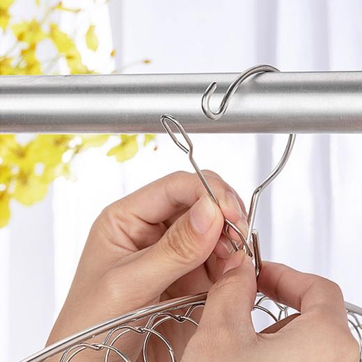多夹子晾衣架 不锈钢晒袜子架 婴儿凉衣架挂钩 内衣晾架 1个 阳台晾晒防风挂钩神器 商品图4