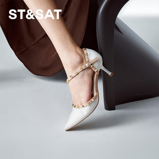 星期六性感铆钉尖头细高跟SSC1114135 商品图6