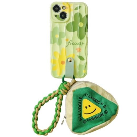 夏日清新花朵零钱包适用于苹果15promax手机壳iphone14pro笑脸潮_ym 商品图4