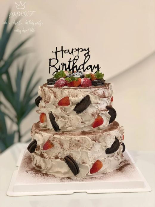 巧克力草莓奥利奥双层生日蛋糕 商品图0