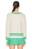 Sporty & Rich - Src Cableknit V-Neck Sweater - Cream/Clean Mint - 上衣 - 奶油色/薄荷色 商品缩略图2