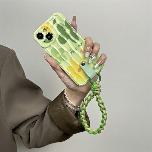 夏日清新花朵零钱包适用于苹果15promax手机壳iphone14pro笑脸潮_ym 商品图5