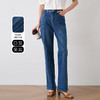 OLrain欧芮儿蓝色牛仔裤女夏季2024年新款简约休闲直筒阔腿裤 商品缩略图2