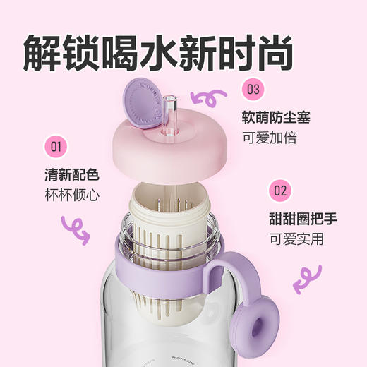 乐扣乐扣（LOCK&LOCK）玻璃吸管杯带把手泡茶杯玻璃大容量LLG980 商品图3
